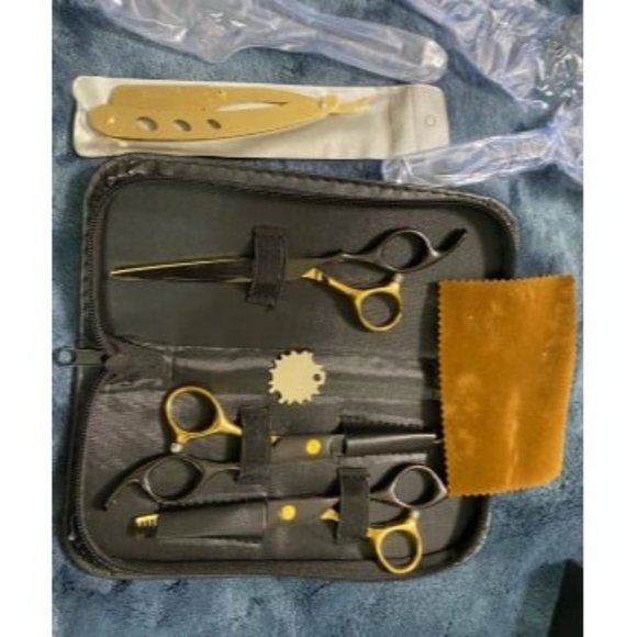 New Professional Black Gold Hairdressing Teeth Scissors Stainless Steel. - Picture 1 of 3